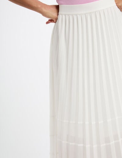 Maxi pleated A-line skirt ivory women
