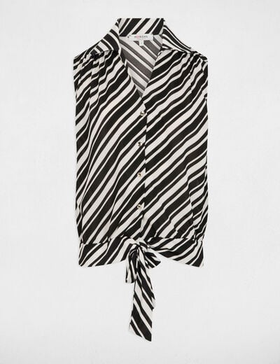 Striped sleeveless vest top white women