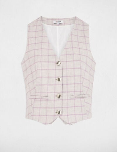 Printed sleeveless waistcoat multicolor women