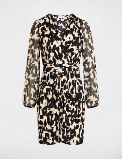 Printed fitted mini dress multicolor women