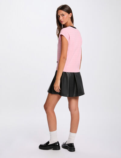 Fitted V-neck sweater pink women