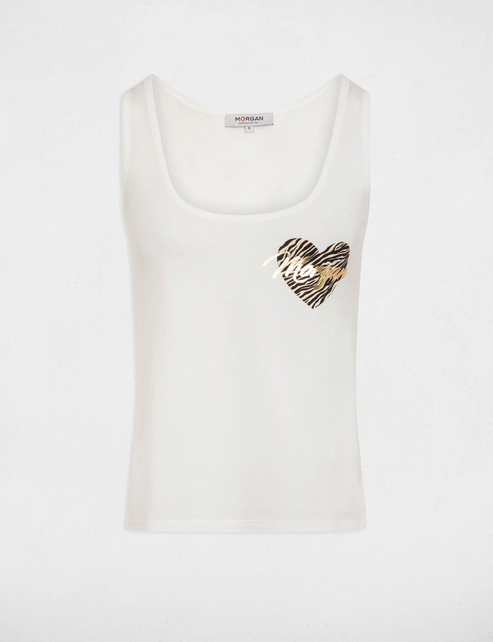 Vest top with message ivory women