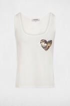 Vest top with message ivory women