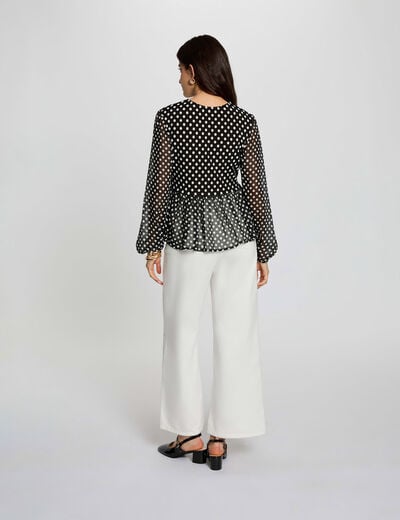 Round neck voile t-shirt black women