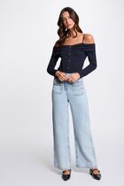 Long-sleeved t-shirt navy blue women
