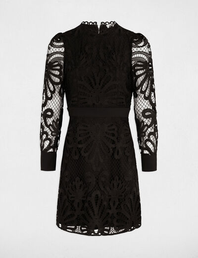 Fitted mini lace dress black women