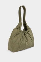 Quilted shoulder bag khaki green women