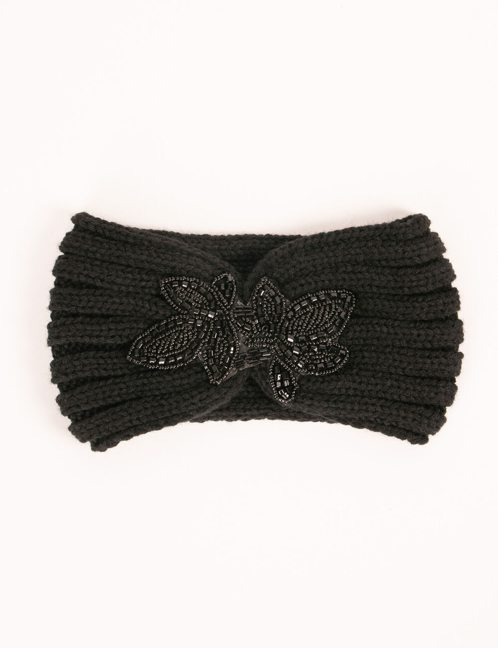 Bandeau avec détail en perles noir femme