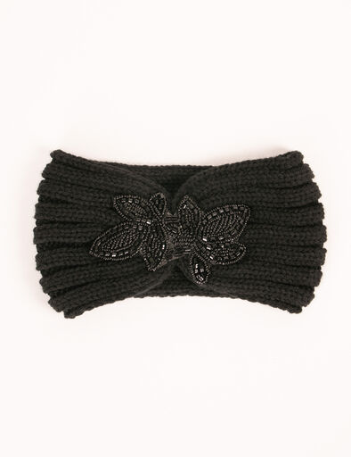 bandeau avec detail en perles noir femme Bandeau avec détail en perles noir femme