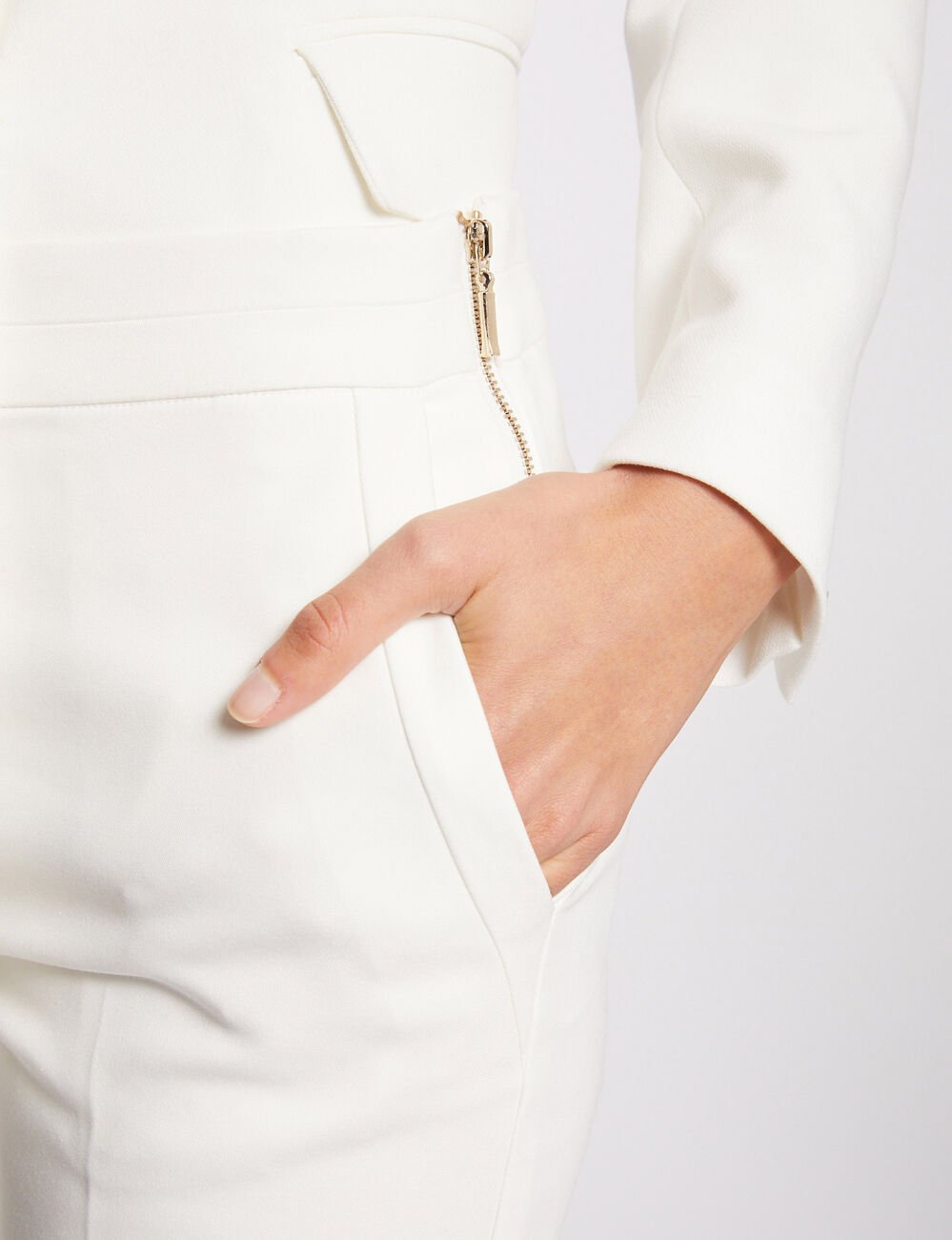Cropped cigarette trousers ecru women