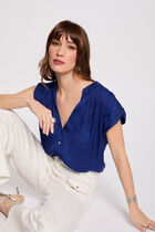 Sleeveless blouse electric blue women