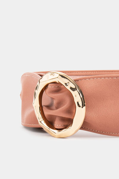 Belt with round buckle antique pink ladies'