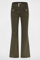 Bootcut trousers khaki green women
