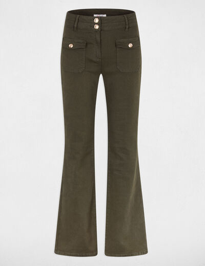 Bootcut trousers khaki green women