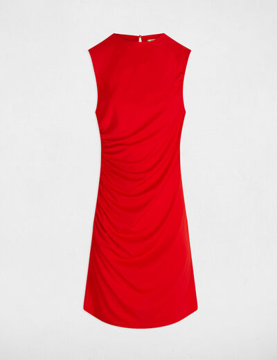 Draped fitted mini dress red women
