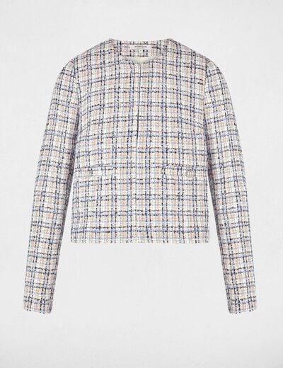 Fitted tweed jacket multicolor women