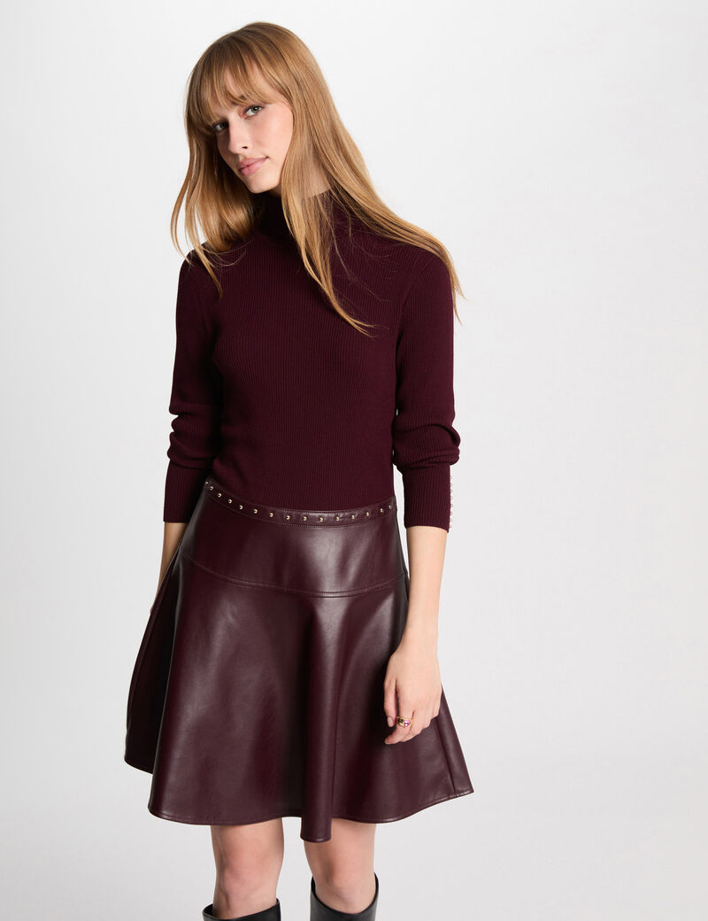 mini skater 2 in 1 dress plum women Mini skater 2 in 1 dress plum women