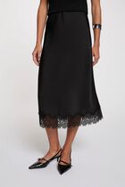 Long lace skirt black women
