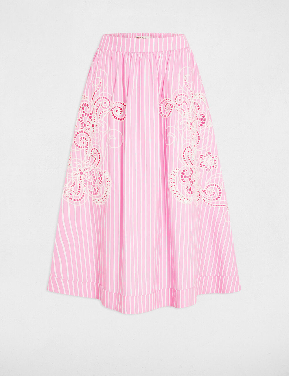 Flared long skirt pink women