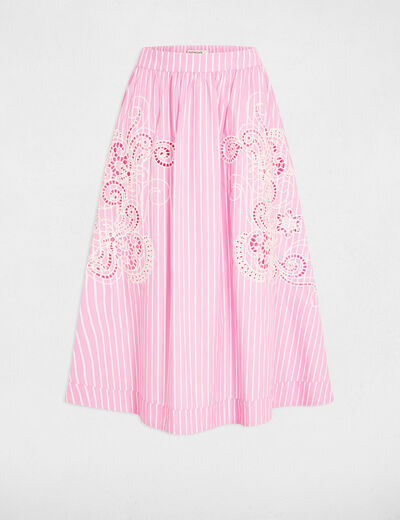 Flared long skirt pink women