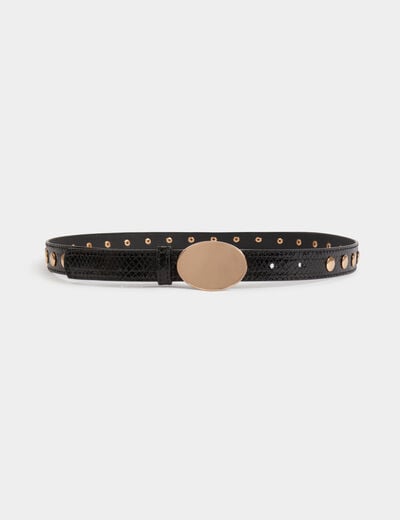 Studded thin belt black women