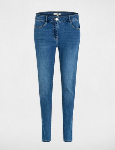 Standard waisted slim jeans stone wash denim women