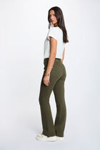 Bootcut trousers khaki green women