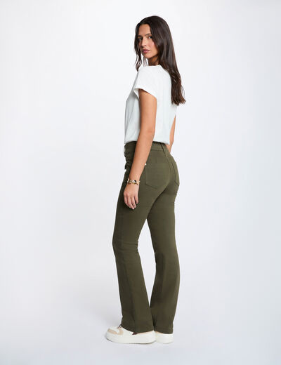 Bootcut trousers khaki green women