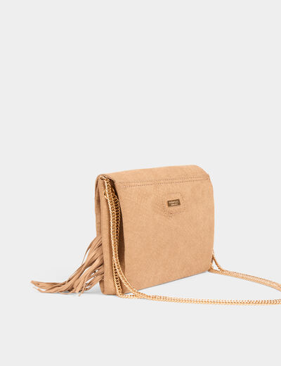 Clutch bag with fringes sand women