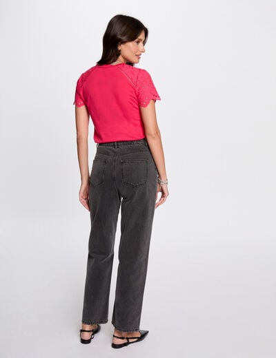 Short-sleeved t-shirt fuchsia pink women