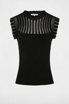 Sleeveless jumper round neck black women