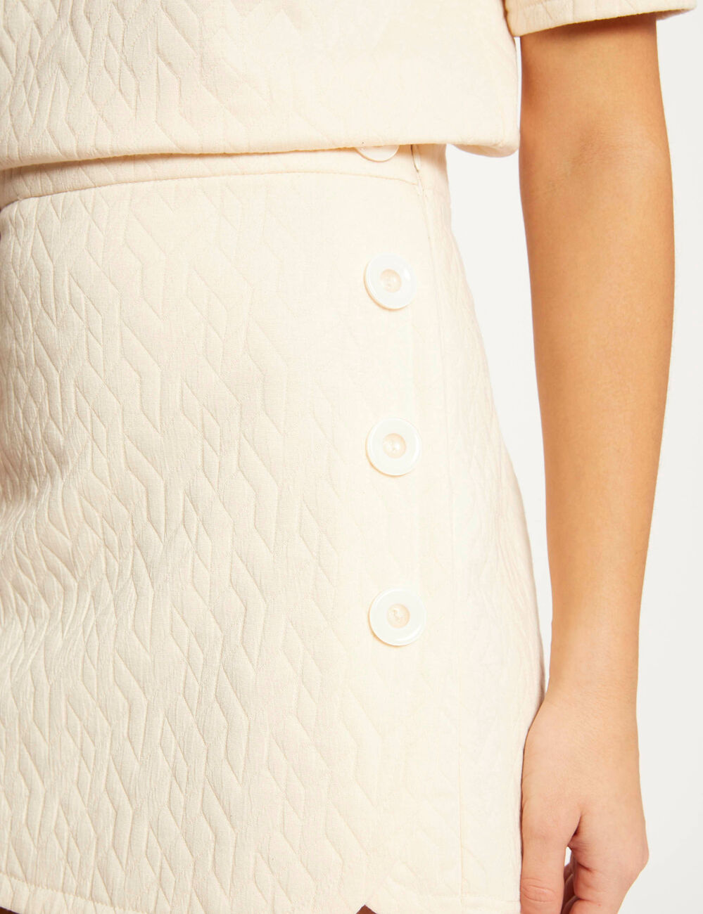 Quilted wrap skirt medium ecru women