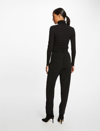 Fitted high neck sweater black women