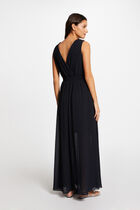 Waisted maxi dress navy women