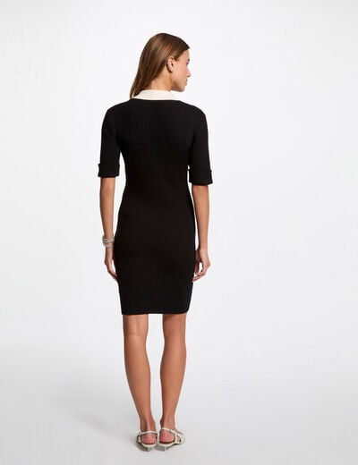 Waisted mini knitted dress black women