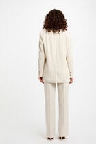 Blazer rayé beige femme