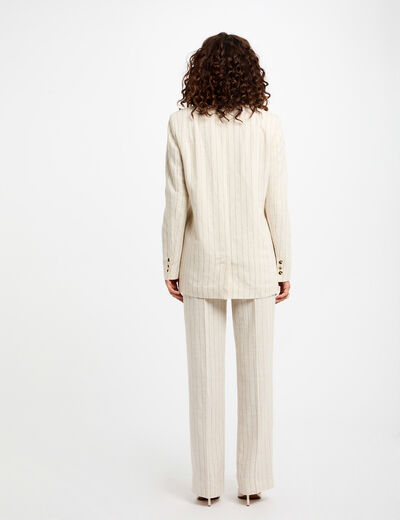 Striped blazer beige women