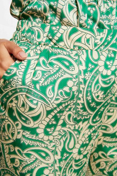 Straight satin short paisley print multico ladies'