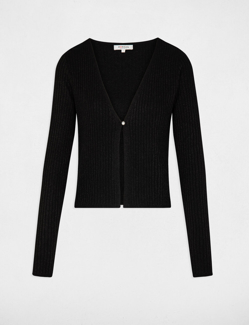 Long-sleeved cardigan V-neck black women