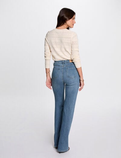 Cardigan round neck ivory women