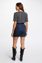 Short denim skirt raw denim women