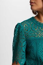 Short-sleeved blouse mid-green women