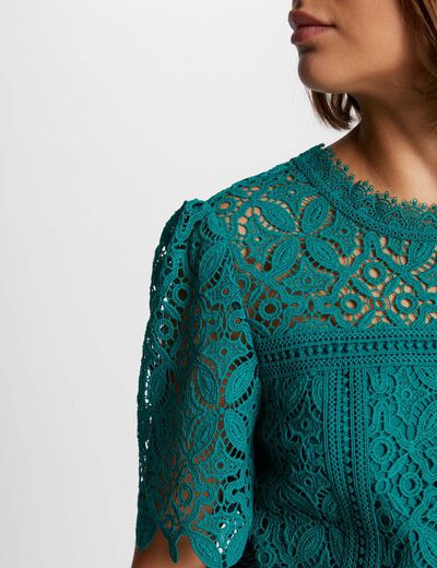 Short-sleeved blouse mid-green women