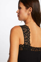 Vest top wide straps with lace black women