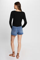 Long-sleeved cardigan V-neck black women