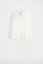 Mini skirt with fringes white women