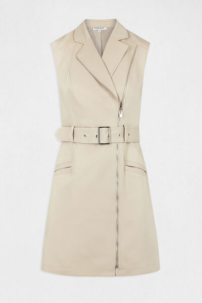 Zipped and belted wrap dress  ladies'