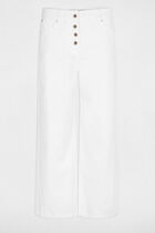 Cropped straight jeans ecru women