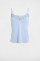 Vest top in lace sky blue women