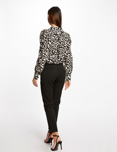 Cropped fitted suit trousers black ladies'